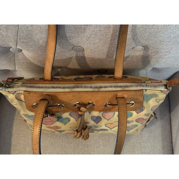 VINTAGE DOONEY & BOURKE Sweetheart Collection Scribble Heart Charm Shoulder Bag - Picture 5 of 16